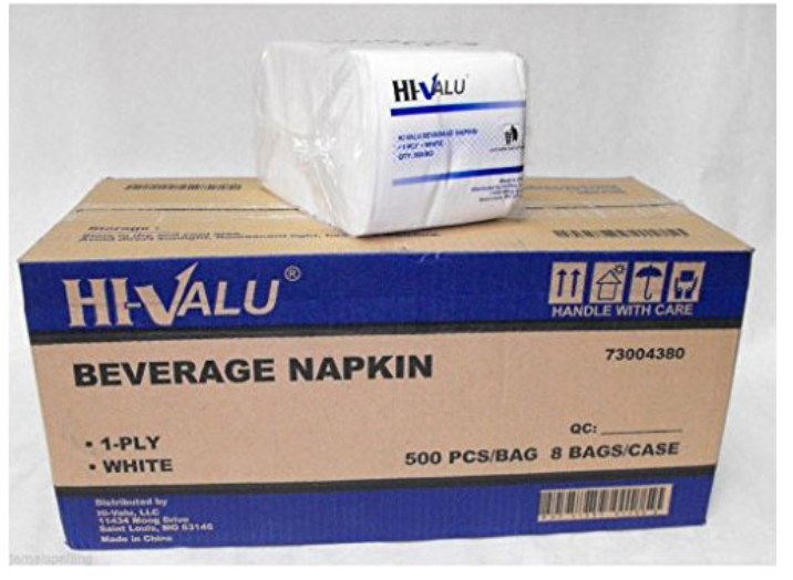 #1543-1 Ply White Disposable Berverage Napkin