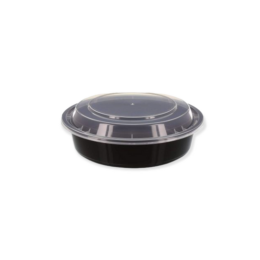 Round Black Containers with Clear Lid-150 Sets