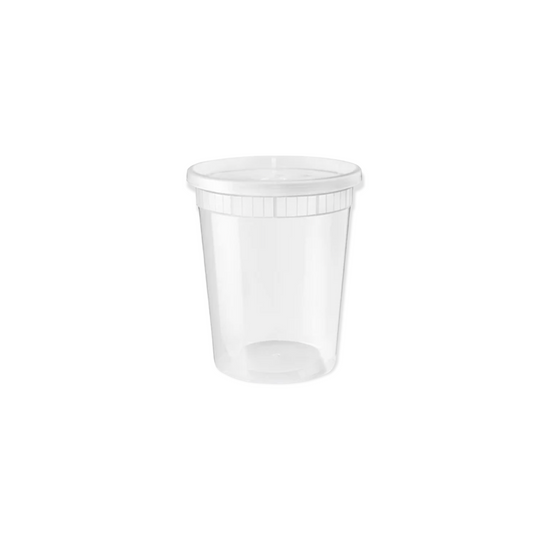 #3842-32oz. Plastic Soup Container with Lid