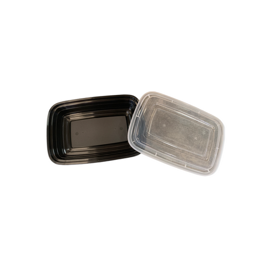 Rectangular Black Containers with Lid
